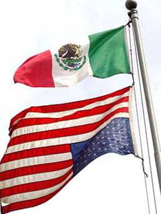 Fuckin Mexican Flag Flying over A U.S. Flag